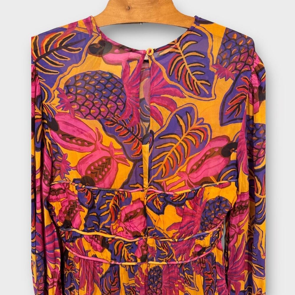 Farm Rio Fruit Dream Long-Sleeve Mini Dress Size Medium - Picture 11 of 16